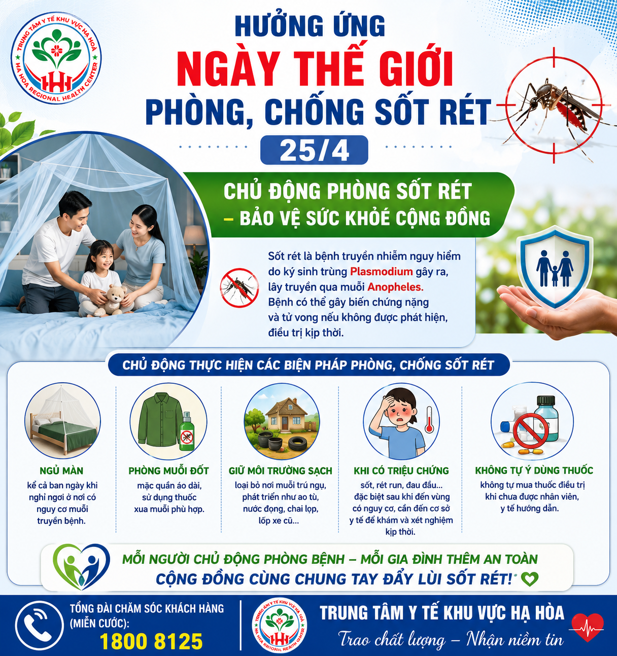 HƯỞNG ỨNG NGÀY THẾ GIỚI PHÒNG, CHỐNG SỐT RÉT 25/4